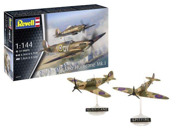 REV03771 - SUPERMARINE Spitfire Mk.Ia & HURRICANE MK.I military aircraft to assemble and paint - 1