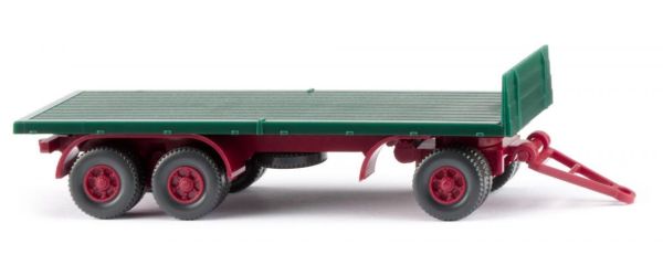 WIK044702 - Flatbed trailer - moss green - 1