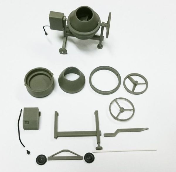 ART04850 - Grey Cement Mixer Kit 45x45 mm to assemble and paint - 1