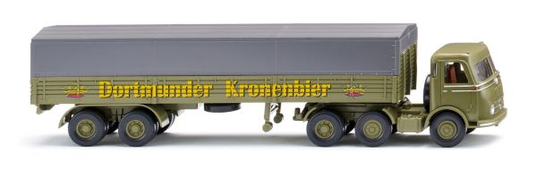 WIK051457 - MERCEDES-BENZ LPS 333 6x4 with 2-axle tarpaulin trailer DORTMUNDER KRONENBIER - 1