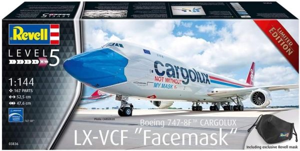 REV03836 - Boeing 747-8F CARGOLUX LX-VCF FACEMASK to assemble and paint - 1