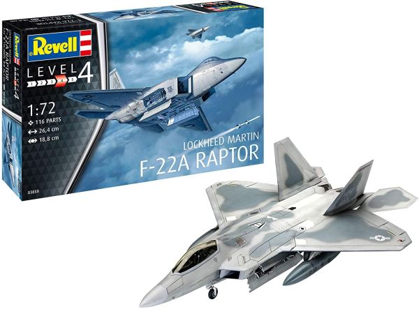 REV03858 - Lockheed Martin F-22A Raptor plane to assemble and paint - 1