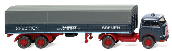 WIK051404 - MAN 4x2 with tarpaulin trailer 2 Axles SPEED. - 1