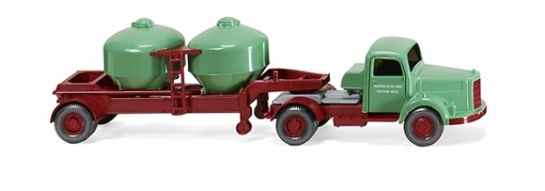 WIK053002 - MERCEDES L3500 with trailer and 2 cement tanks for GMBH concrete transport - 1