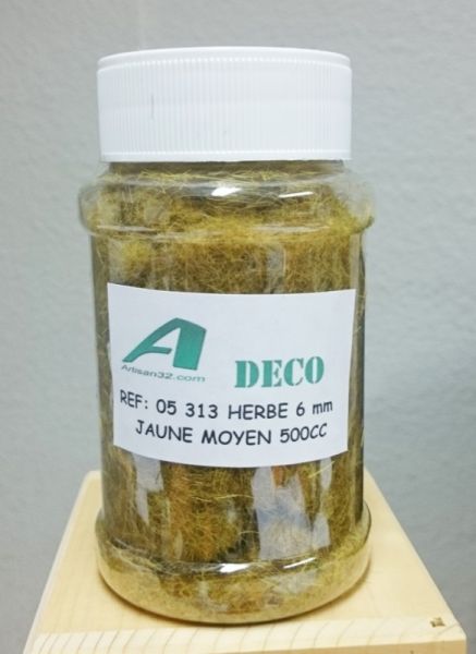 ART05313 - Jar 0.5L with thatch/straw flocking 6mm - 1