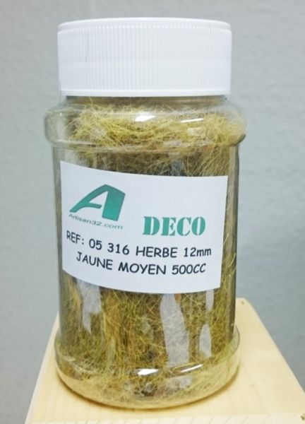 ART05316 - Jar 0.5L with thatch/straw flocking 12mm - 1