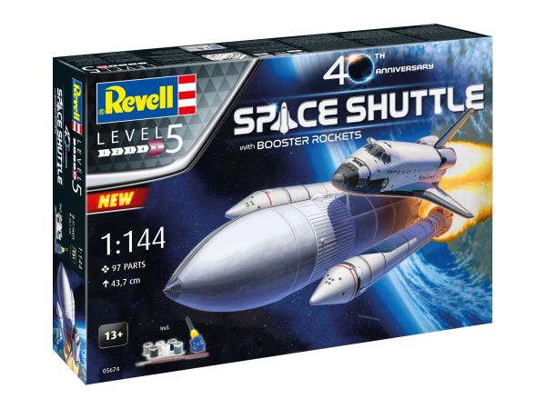 REV05674 - Space Shuttle & Rockets 40th Booster Gift Set. Birthday to assemble and paint - 1