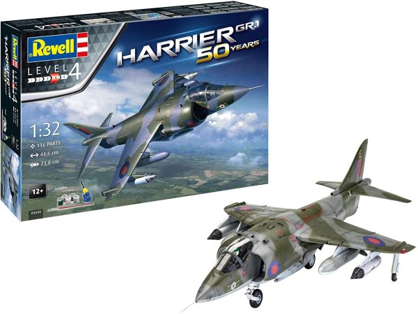 REV05690 - Harrier GR.1 fighter plane with paint to assemble and paint - 1