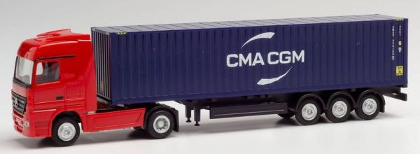 HER066808 - MERCEDES Actros 4x2 with container carrier and CMA/CGM container - 1