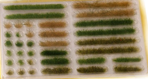 NOC07125 - 18 strips of light green and dark green grass 6mm - 1