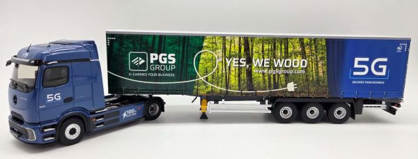 ELI118598 - MERCEDES-BENZ E-Actros 600 4x2 with 3-axle PGS Group curtainsider - 1