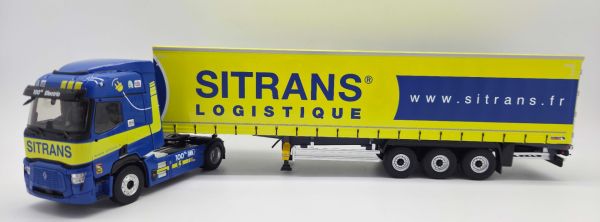 ELI118697 - RENAULT T E-Tech 4x2 with 3-axle curtained tautliner trailer SITRANS LOGISTIQUE - 1