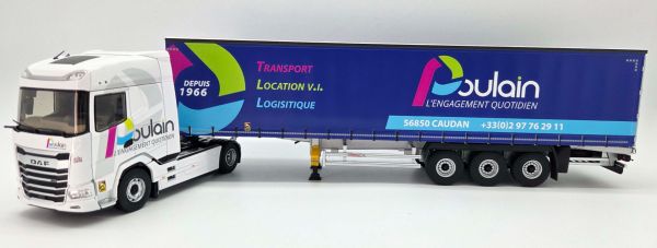 ELI118711 - DAF XG 4x2 with 3-axle curtain-sider trailer (POULAIN Transport) - 1