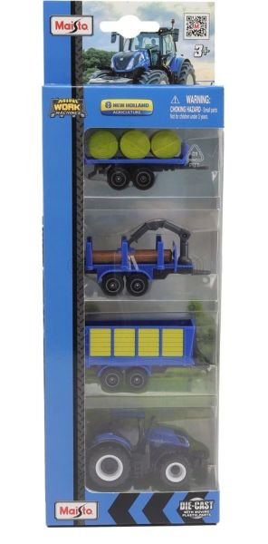 MST12563-A - NEW HOLLAND T7.185 HD set with 3 trailers - 1