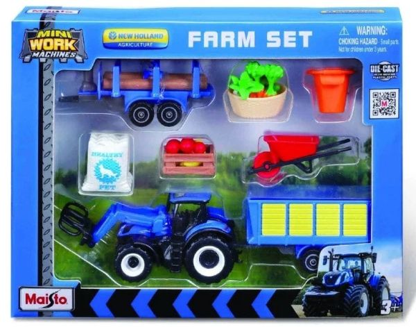 MST12564-B - NEW HOLLAND T7.185 HD set with loader, trailer, forestry trailer, and accessories - 1