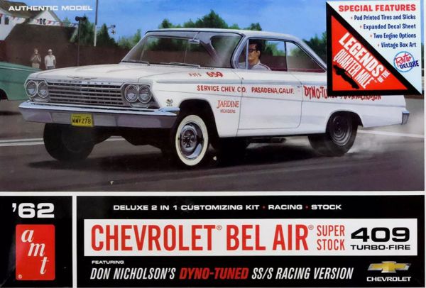AMT1283/12 - 1962 CHEVROLET BelAir Super Stock Don Nicholson's to assemble and paint - 1