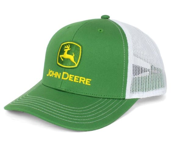 JA1308-3346-GRWH - JOHN DEERE Green Cap with White Mesh Back - 1