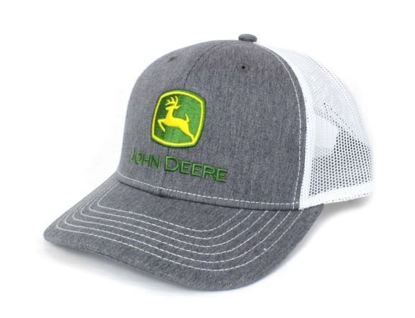 JA1308-3346-HGWH - JOHN DEERE Gray Cap with White Mesh Back - 1