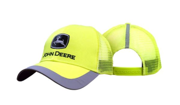 MC13080243YW - John Deere fluorescent yellow cap with mesh back - 1