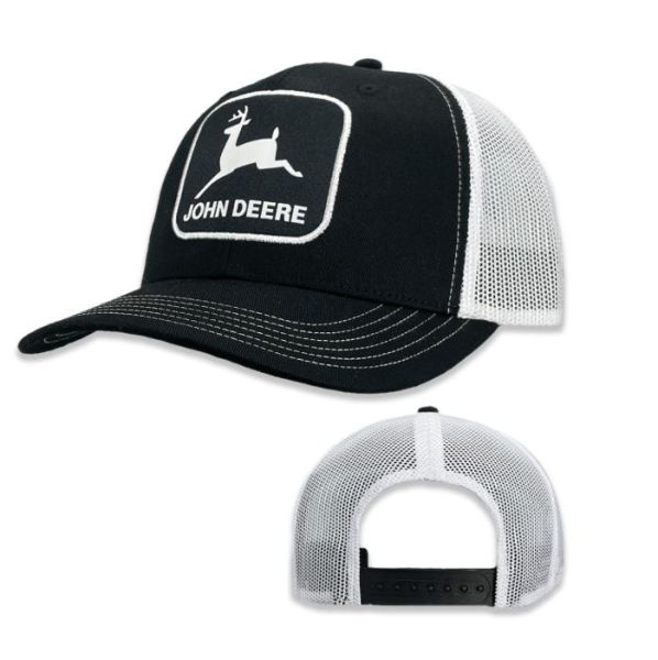 MC13080917WH - Black cap with white mesh by JOHN DEERE - 1