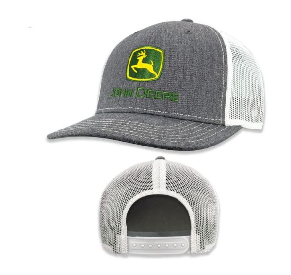 MC13083346HG - Grey and white JOHN DEERE mesh cap - 1