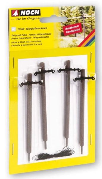 NOC13160 - 4 Telegraph poles with cable - 1