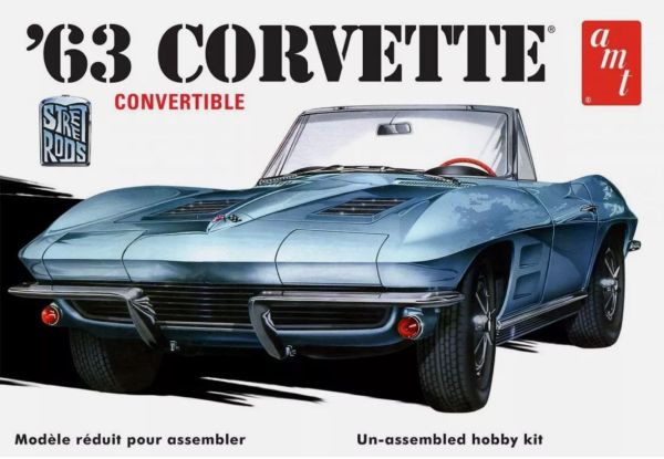 AMT1335M/12 - CHEVROLET Corvette Convertible 1963 to assemble and paint - 1