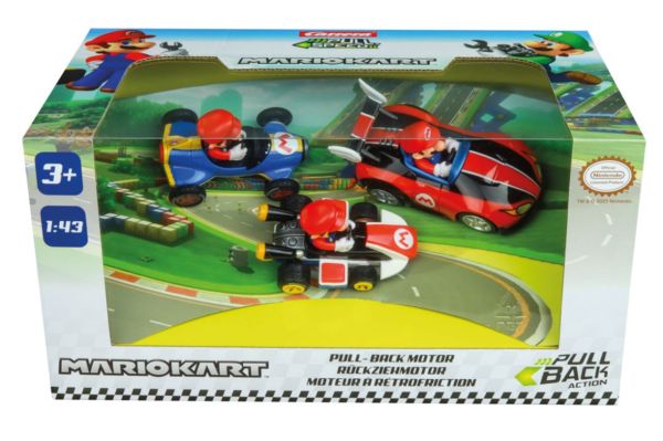 CARRERA15813016 - 3 MARIO KART friction-powered vehicles with drivers - 1