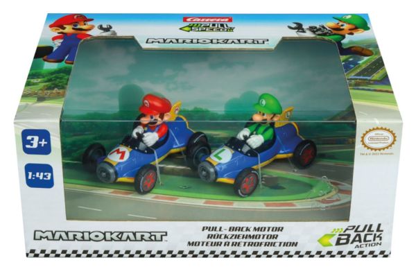 CARRERA15813018 - 2 MARIO KART friction-powered go-karts with drivers - Mario and Luigi - 1