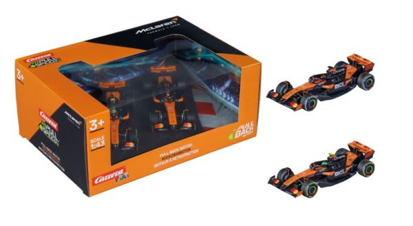 CARRERA15813035 - 2-Pack McLaren (friction-powered) - MCL36 #4 L. Norris / MCL39 #81 O. Piastri - 1