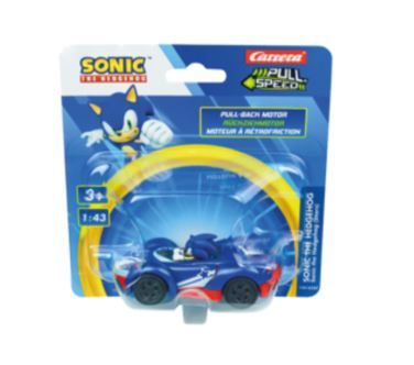CARRERA15818327 - SONIC the Hedgehog special friction car in blister pack - Blue with star - Sonic - 1
