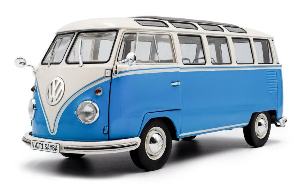 SOL1813401 - VOLKSWAGEN Type 1 Samba 1962 blue and white - 1