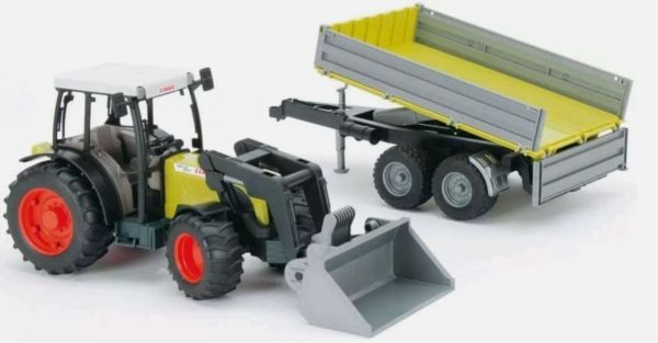 BRU1998 - CLAAS Nectis 267 F with loader and grey and green trailer - 1
