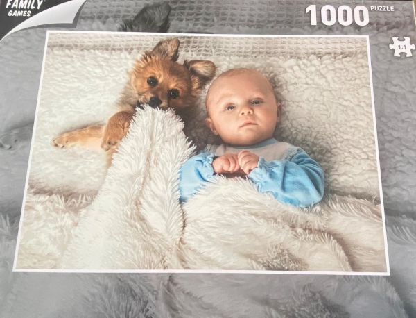 GLOT107-1 - 1000 Piece Puzzle Baby with his dog - 1