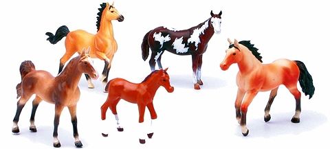 NEW05593C - Lot of 4 Horses with a Foal - 1