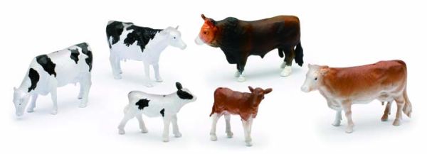 NEW05593E - Set of 3 standing cows, 2 calves and 1 bull - 1
