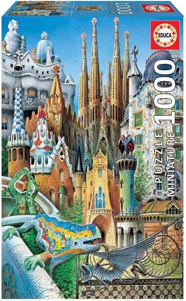 EDU11874 - Puzzle 1000 Pieces Miniature Collage Gaudi - 1