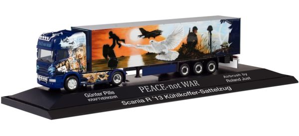 HER122016 - SCANIA R TL 4x2 with 3 axles refrigerated trailer PEACE NOT WAR - 1