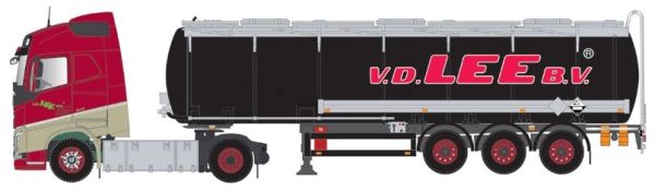 TEK63478 - VOLVO FH04 4x2 With 3 Axles Black Tank - VAN DER LEE - 1