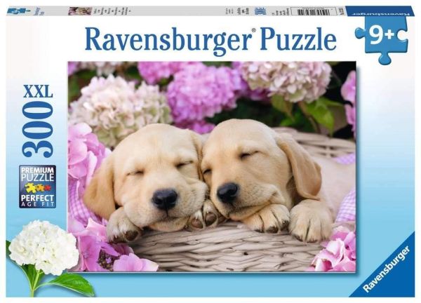 RAV132355 - 300 Piece Puzzle Cute Dogs in a Basket - 1