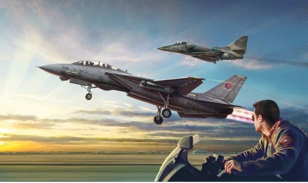 ITA1422 - US Navy Fighter Top Gun - F-14A vs A-4F to assemble and paint - 1
