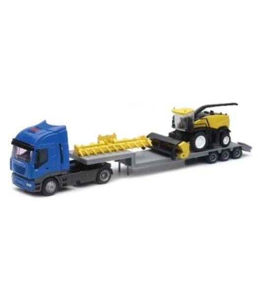 NEW16143 - IVECO stralis with tractor carrier and NEW HOLLAND FR920 forage harvester random scale - 1