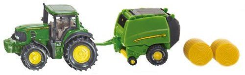 SIK1665 - JOHN DEERE 7530 with JOHN DEERE 990 baler and 2 bales - 1