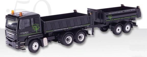 CON71182/01 - MAN TGS L 6x4 Three-way tipper with trailer 2 Axles tilting tipper 
