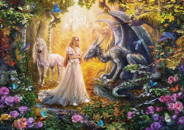 EDU17696 - Puzzle 1500 Pieces the Dragon the Princess and the Unicorn - 1