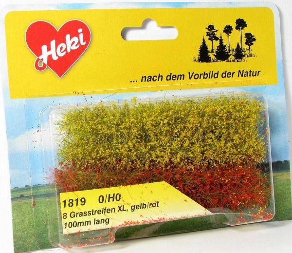 HEK1819 - Set of 8 yellow and red grass strips 10 cm - 1