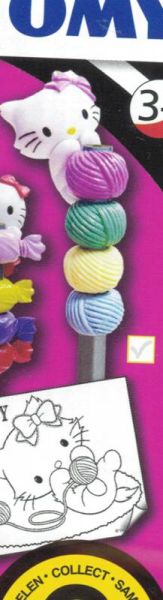 T8872D - Decoration ball of yarn HELLO KITTY for pencil with a coloring - 1