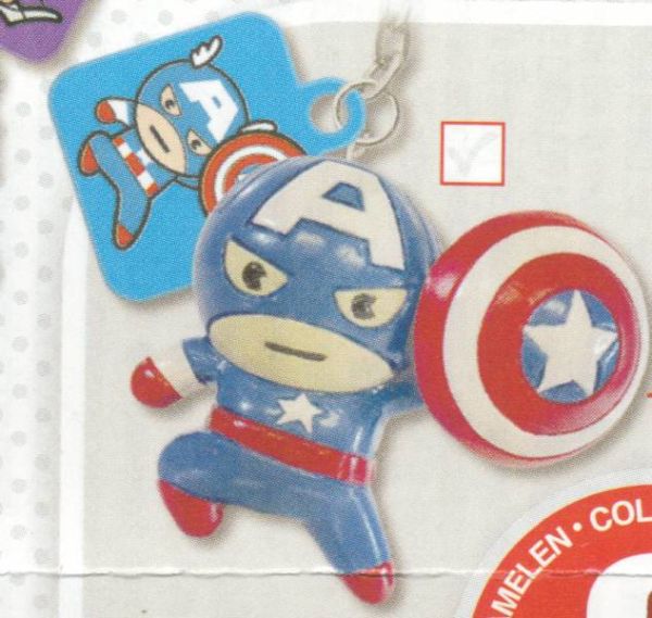T8884D - MARVEL figurine keychain with two Stikers - CAPTAIN AMERICA - 1