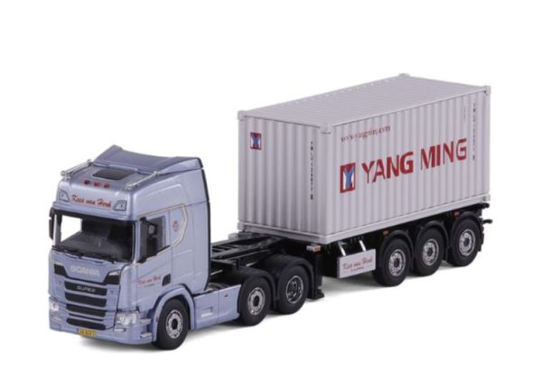 CAV20-1326 - SCANIA R Highline 6x2 with 3-axle container carrier and Yang-Ming container KEES VAN HERK - 1