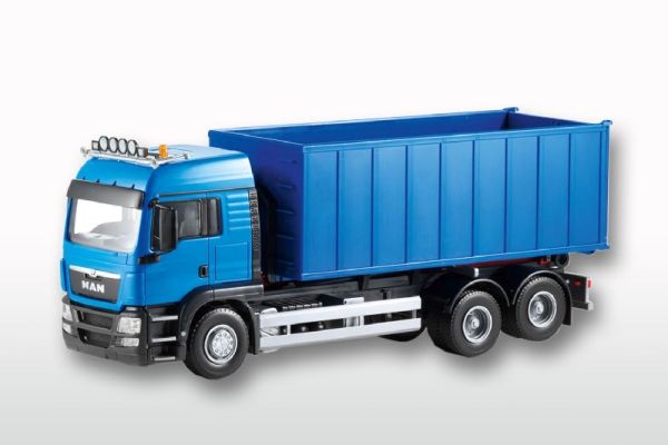 EMEK20884 - MAN TGS 6x4 blue straight truck with ampliroll - 1